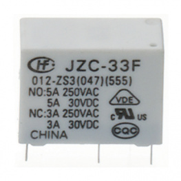 HF33F/024-ZS3 (047), PCB power relay 24 VDC 450 mW, HONGFA