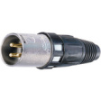 NC3MXCC XLR cable plug, 3 Poles XCC Soldering Connection Black / Silver