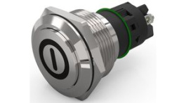 82-6162.2000.B001, Pushbutton Switch, 1CO, Maintained Function, Silver, EAO