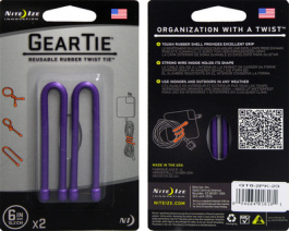 GEAR TIE 6- PURPLE, Gear Tie 6" Purple, Nite Ize