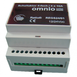 REGS24/03, REG switch actuator, 8-fold 6 A/24 VDC, Omnio
