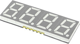 ELSF511SURWA/S530-A3/S290, 7-segment LED-display red 14.22 mm SMD, Everlight