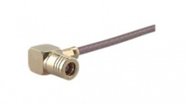 16 SMB-50-2-51/111 NE, RF Connector, SMB, Brass, Plug, Right Angle, 50Ohm, Solder Terminal, Crimp Terminal, Huber+Suhner