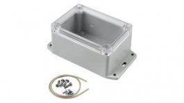RP1090BFC, Flanged Enclosure with Clear Lid 105x75x55mm Off-White Polycarbonate IP65, Hammond