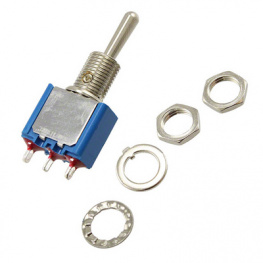 5637AB, Miniature Toggle Switch Standard Lever (On)-Off-(On) 1P, APEM