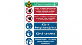 RND 605-00204, COVID-19 Reception, Safety Sign, Finnish, 262x371mm, 1pcs, Brady