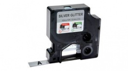 2084401, Лента; Шир: 12мм; Цвет: серебристый; Цвет печати: черный; Дл: 3м, Dymo