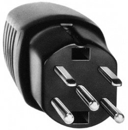8815.TH.60, Mains plug Suisse T15 black Switzerland, Type 15, Feller CH