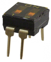 A6T-2102, Переключатель: DIP-SWITCH; Кол-во секций:2; ON-OFF; 0,025A/24ВDC, Omron