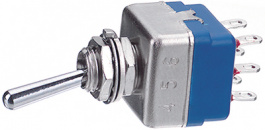 11147A, Toggle Switch, (On)-Off-(On), Soldering Lugs, APEM