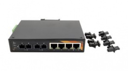 EX-6203, Industrial Fast Ethernet Switch, 6 Ports (4x RJ45, 2x SC / ST) IP30 12 ... 48V, Exsys