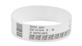 10006997K, Wristband, Polypropylene, 19 x 279mm, 200pcs, White, Zebra