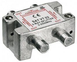 67002, Splitter 3-way 5...2450 MHz 10.5 dB, Wentronic