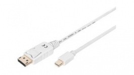 AK-340102-020-W, Video Cable, DisplayPort Plug - Mini DisplayPort Plug 2m, DIGITUS