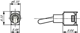 2A23-N2F2PCAE, Subminiature Toggle Switch, On-Off-On, Soldering Pins, Strai, Eledis