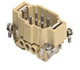 JCNEM 06, JCNE - JNE, 6 poles + earth, male insert, with male contacts, tinned, ILME