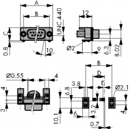 DTS37SYCSMD/2UNTR, D-Sub socket SMD 37P, Deltron swiss