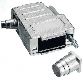 DSSK-M-09-L-K, D-Sub hood, metallized Poles 9, Encitech Connectors