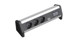 339.1004, Desk Outlet DESK 1 3x DE Type F (CEE 7/3) Socket/2x RJ45/GST18i3 Socket - GST18i3 Plug, Bachmann