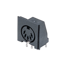 55000-6, Female panel connector black 6P, -