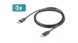 AK-880908-010-S, Cable Set USB-C Plug - USB-C Plug 1m Black, DIGITUS