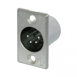 NC4MP, XLR Panel-mount male receptacle 4 Poles P Soldering Connection Nickel - Plated, Neutrik