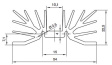 KL-208/37,5/SW Радиатор: штампованный; U; черный; L: 37,5мм; W: 54мм; H: 22,5мм