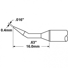 STTC-140, Soldering Tip Conical / 30? bent / Narrow 390 °C, Metcal