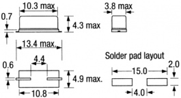 LFXTAL010689, Резонатор: кварцевый; 7,3728МГц; ±30ppm; 30пФ; SMD; HC49SM, IQD