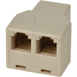 TA-1566-FFF, Modular-T-adapter 3x RJ12 f/f/f cross-wired unshielded, Maxxtro