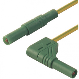 MLS WG 200/2.5 GELB/GRUN, YELL, Safety test lead diam. 4 mm yellow/green 200 cm CAT III, SKS Kontakttechnik