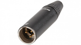 RT3MC-B, XLR, Cable plug, 3 Poles TINY Soldering Connection Black, Neutrik