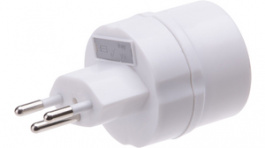 111402, Travel Adapter F (CEE 7/3), Type J (T12) ,white, Max Hauri
