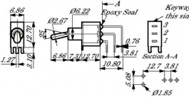 1A21-N2F4V9AE, Miniature Toggle Switch, On-On, Solder-In Pins, Bent Over Ve, Eledis