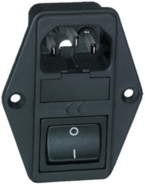 4304.6079, Разъем: питания AC; IEC 60320; 1 предохранитель, с выключателем, Schurter