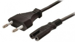 RND 465-00966, Mains Cable Euro Male - IEC 60320 C7 300mm Black, RND Connect