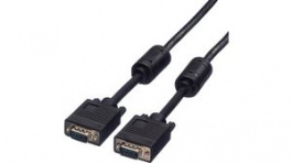 11.04.5280, VGA Cable HD15 High Quality + Ferrite m - m Black 30 m, Roline