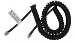RND 765-00132, Telephone Cable, RJ10 Plug - RJ10 Plug, Coiled, 3m, Black, RND Connect