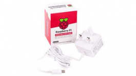 KSA-15E-051300-HX, UK, WHITE, Raspberry Pi - Charger, 5V, 3A, USB Type-C, UK Plug, White, Raspberry