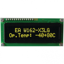 EA W162-X3LG, Dot matrix OLED display 5.5 mm 2 x 16, Electronic Assembly