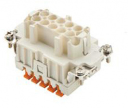 CSHF 10, CSH , 10 poles + earth, female insert, with female contacts, silver plated, ILME