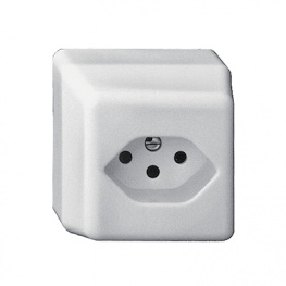 87003.X.61, Sockets for on-wall assembly 60 x 60 x 47 mm 10 A CH&nbsp;&nbsp;White, Feller CH