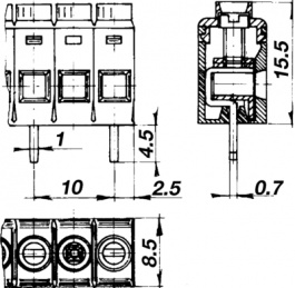 CUU 10/2 NU, PCB Terminal Block 2P10 mm, Stelvio-Kontek