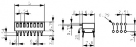 2-1571999-6, Переключатель: DIP-SWITCH; Пол: 2; SPST; 0,1A/24ВDC; Подсвет: нет, TE Connectivity