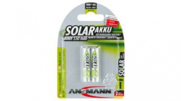 1311-0001, Solar NiMH Rechargeable Battery AAA / HR03 550mAh Pack of 2 pieces, Ansmann