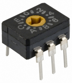 A6C-16R(N), Кодирующий переключатель; HEX/BCD; Положения:16; THT; 0,1A/30ВDC, Omron