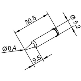 102PDLF04, Soldering tip Pencil point 0.4 mm, Ersa