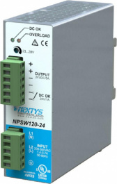 NPSW120-24, Power Supply 120W, Wide Input Range\In: 1/2Ph 200-500Vac, Out: 24Vdc/5A, NEXTYS
