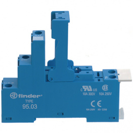 95.03SPA, Панелька; PIN:5; 10А; 250ВAC; Монтаж: DIN; Выводы: винтовые клеммы, FINDER
