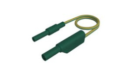 MAL S WS-B 25/2,5 GREEN YELLOW, Test Lead, Plug, 4 mm - Socket, 4 mm, Green / Yellow, Nickel-Plated Brass, 250mm, Hirschmann